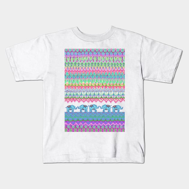 Tiny Circus Elephants Kids T-Shirt by micklyn